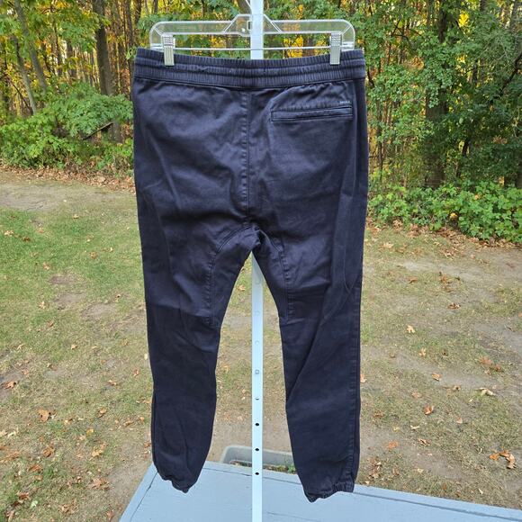 Pacsun Skinny Drop Jogger Black Khaki Pants Gusset Comfort size Medium - Picture 1 of 16
